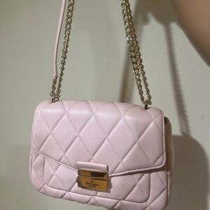 Elegant Pink Quilted Shoulder Bag